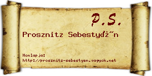 Prosznitz Sebestyén névjegykártya